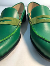 Load image into Gallery viewer, Size 10 - Kelly Green Penny Loafer